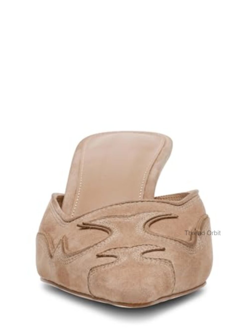 Pointed Toe Kitten Heel Mules Faux Suede Slip On - Picture 5 of 6